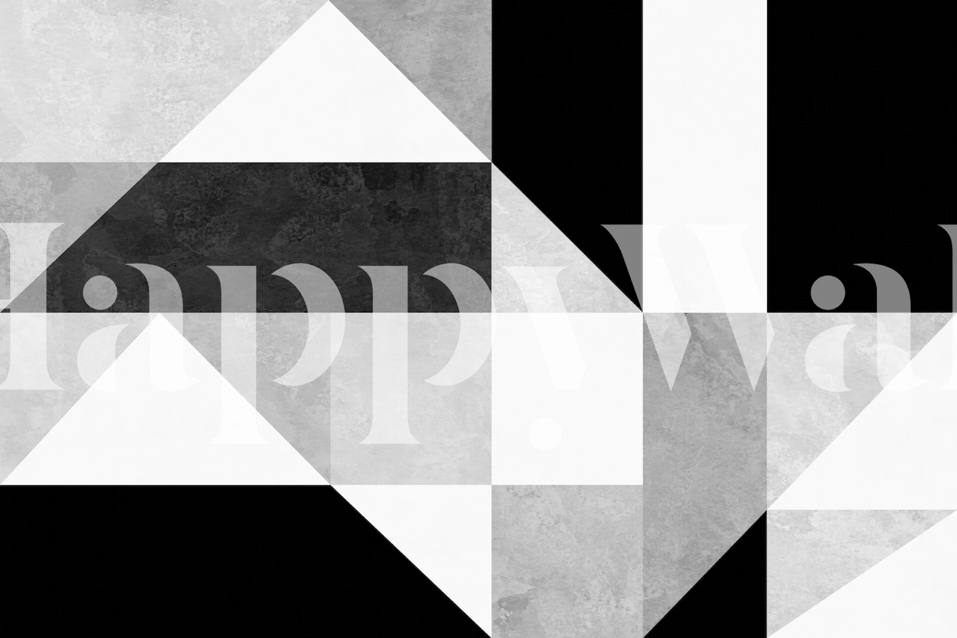 Geometric patterns in black, white, and gray wallpaper