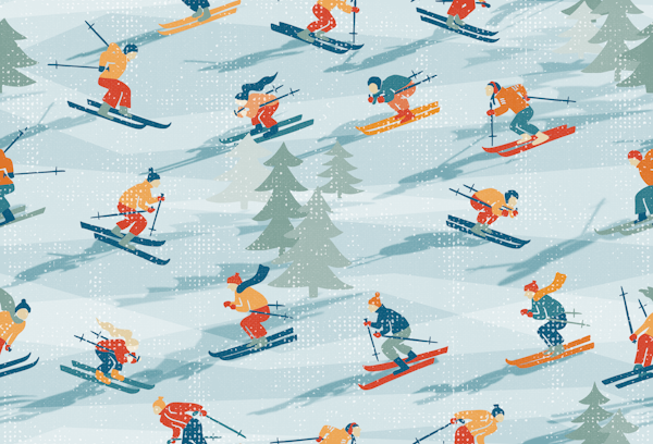 Retro Sportive Ski textured