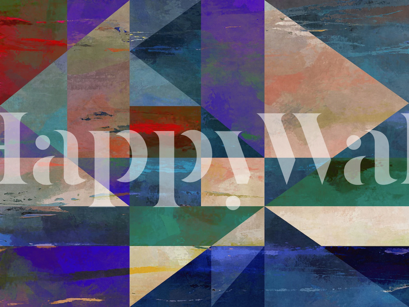 Géométrique Très Coloré 1 Wandtapete mit bunten geometrischen Formen