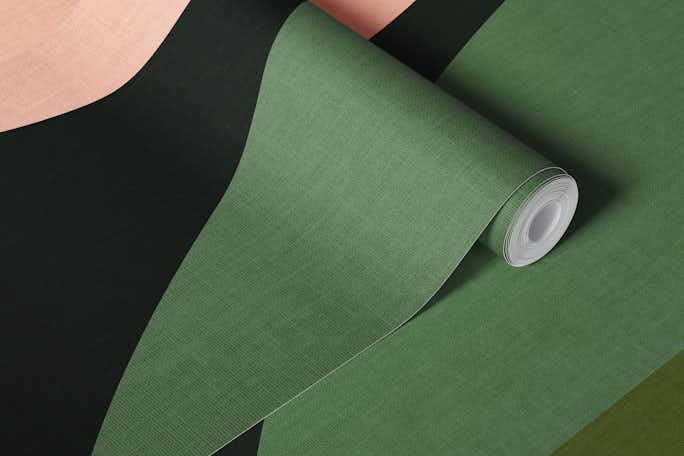 sage green terracotta geometric shapewallpaper roll