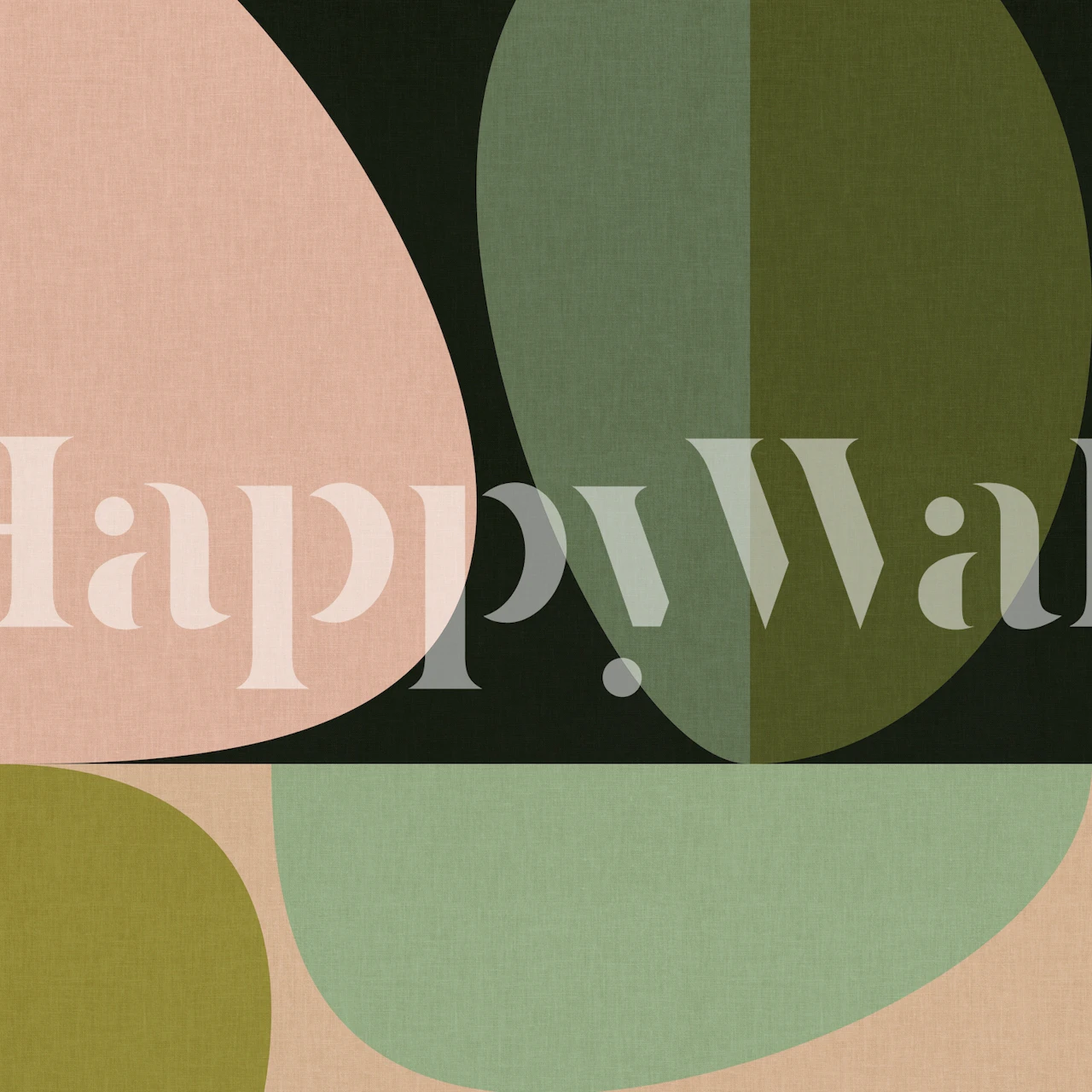 Sage green terracotta geometric wallpaper i et rum