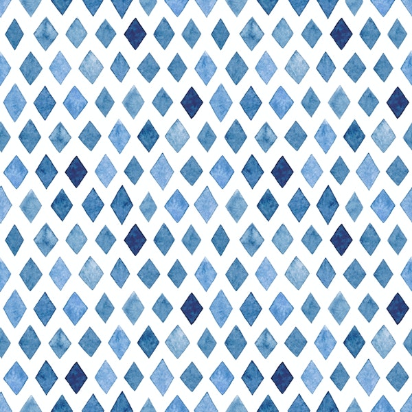 Blue watercolor diamonds