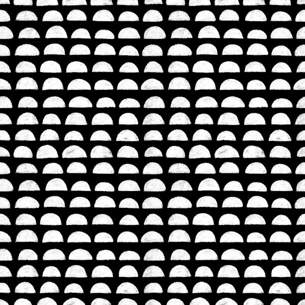 White semicircles on black