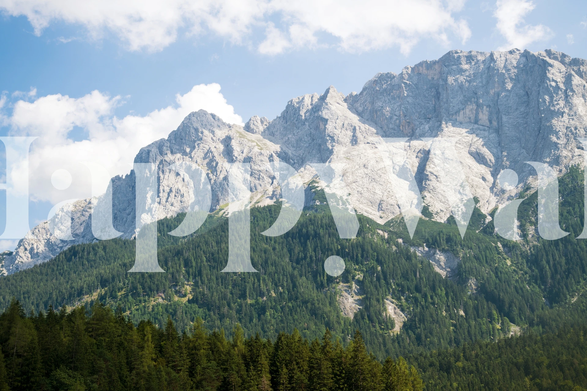 Mountain Tree Bliss 2 wallpaper in a room