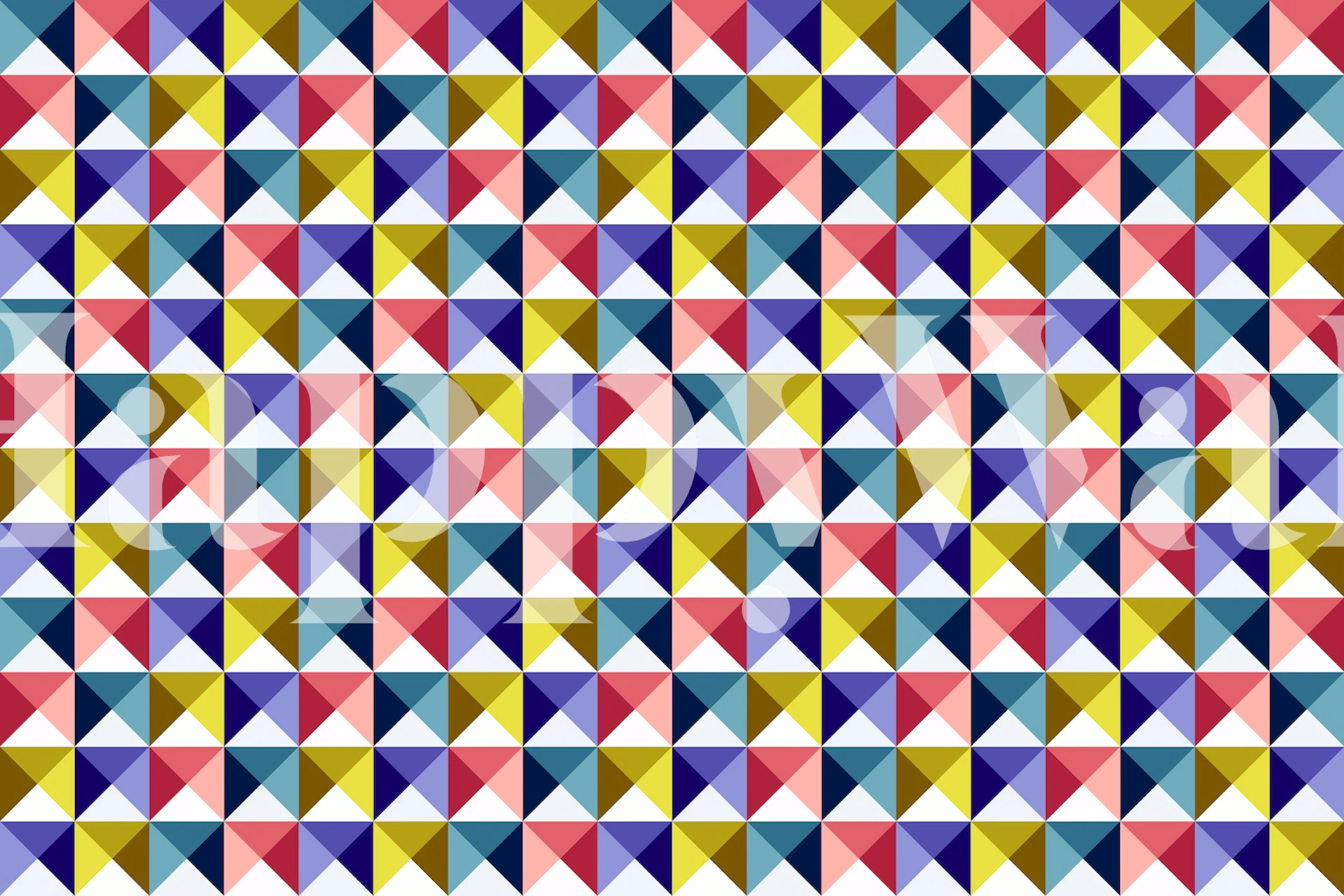 Colorful triangles wallpaper in a room