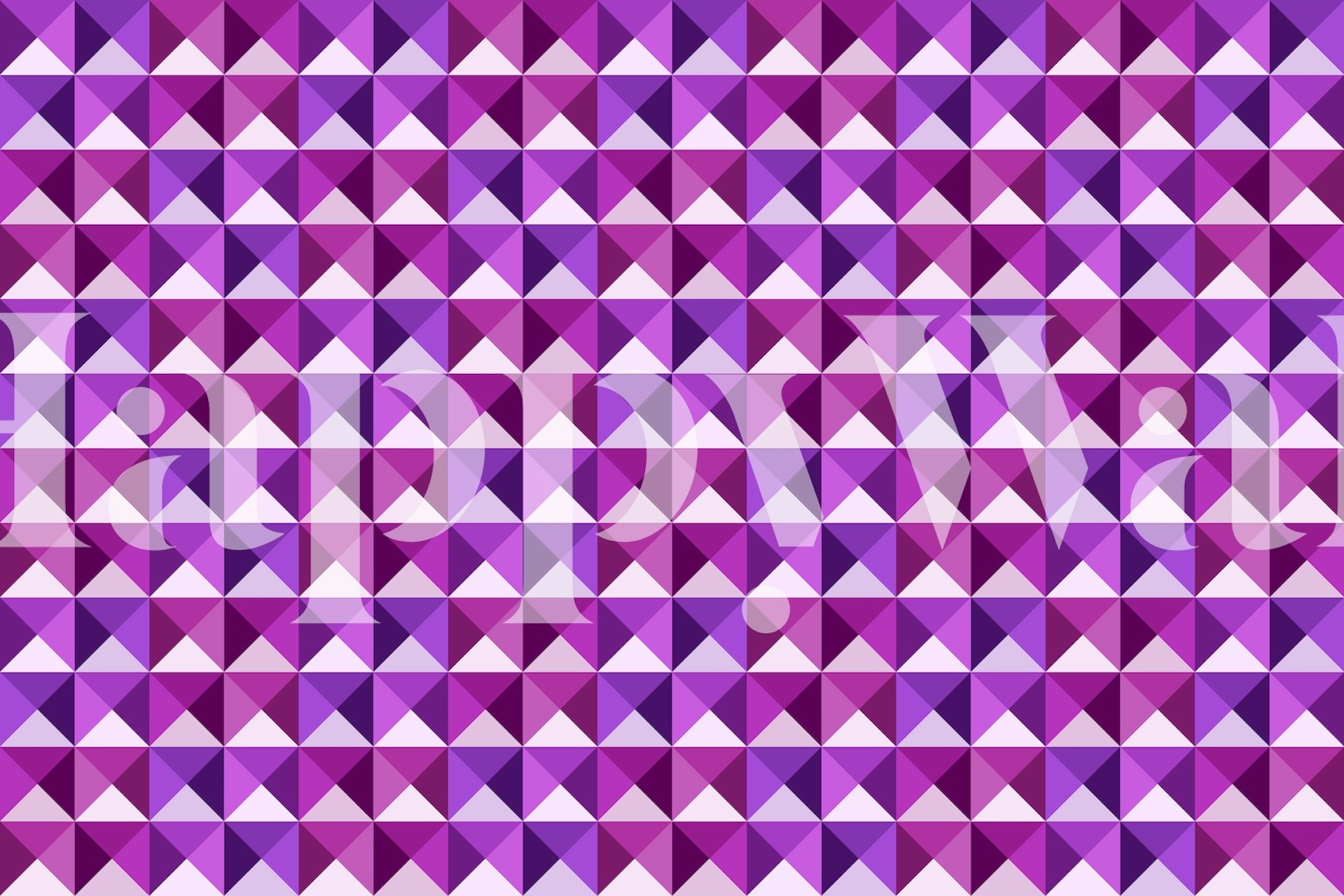Wandbild mit geometrischem Muster aus violetten Dreiecken von happywall.com