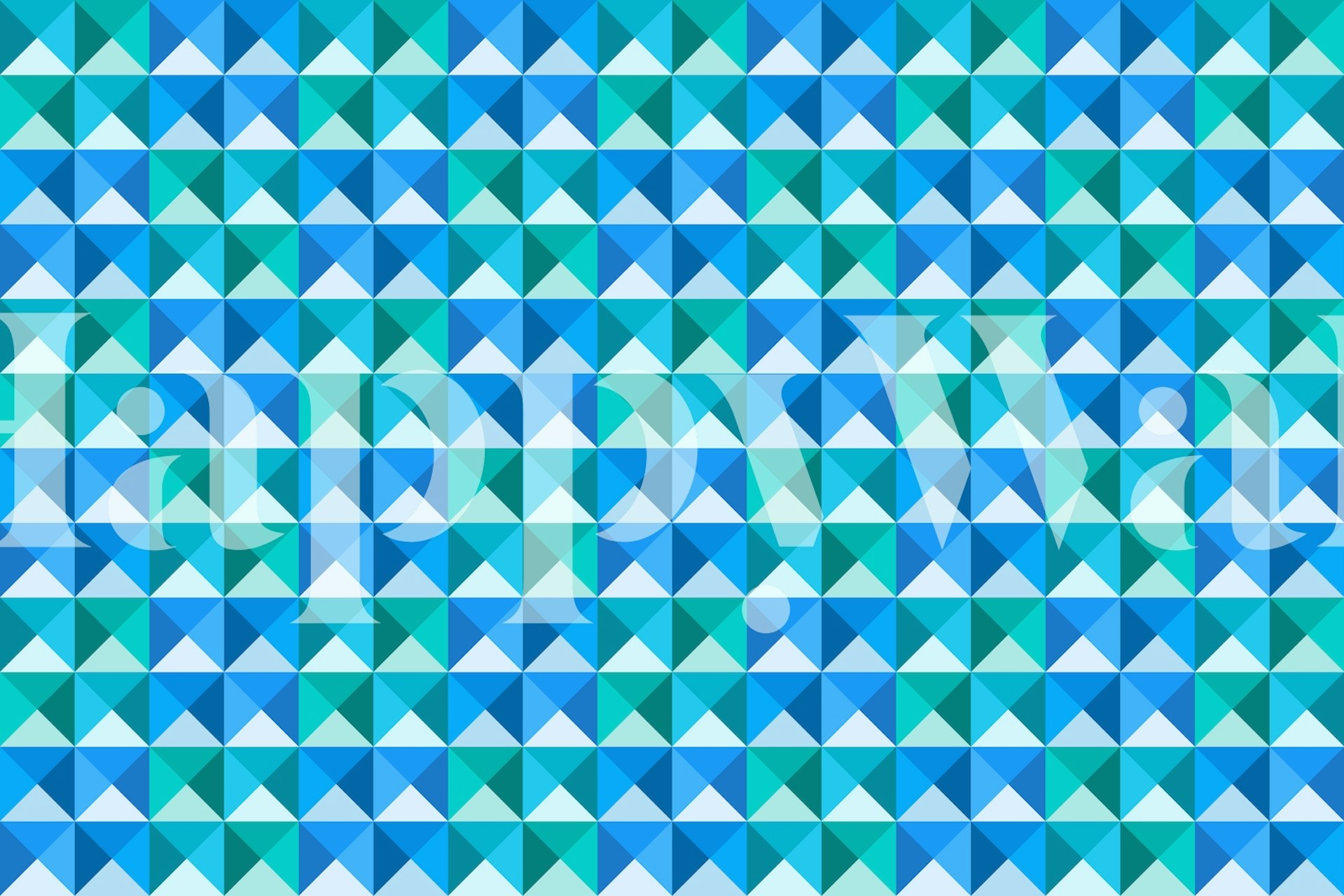 Colorful triangles wallpaper in a modern room
