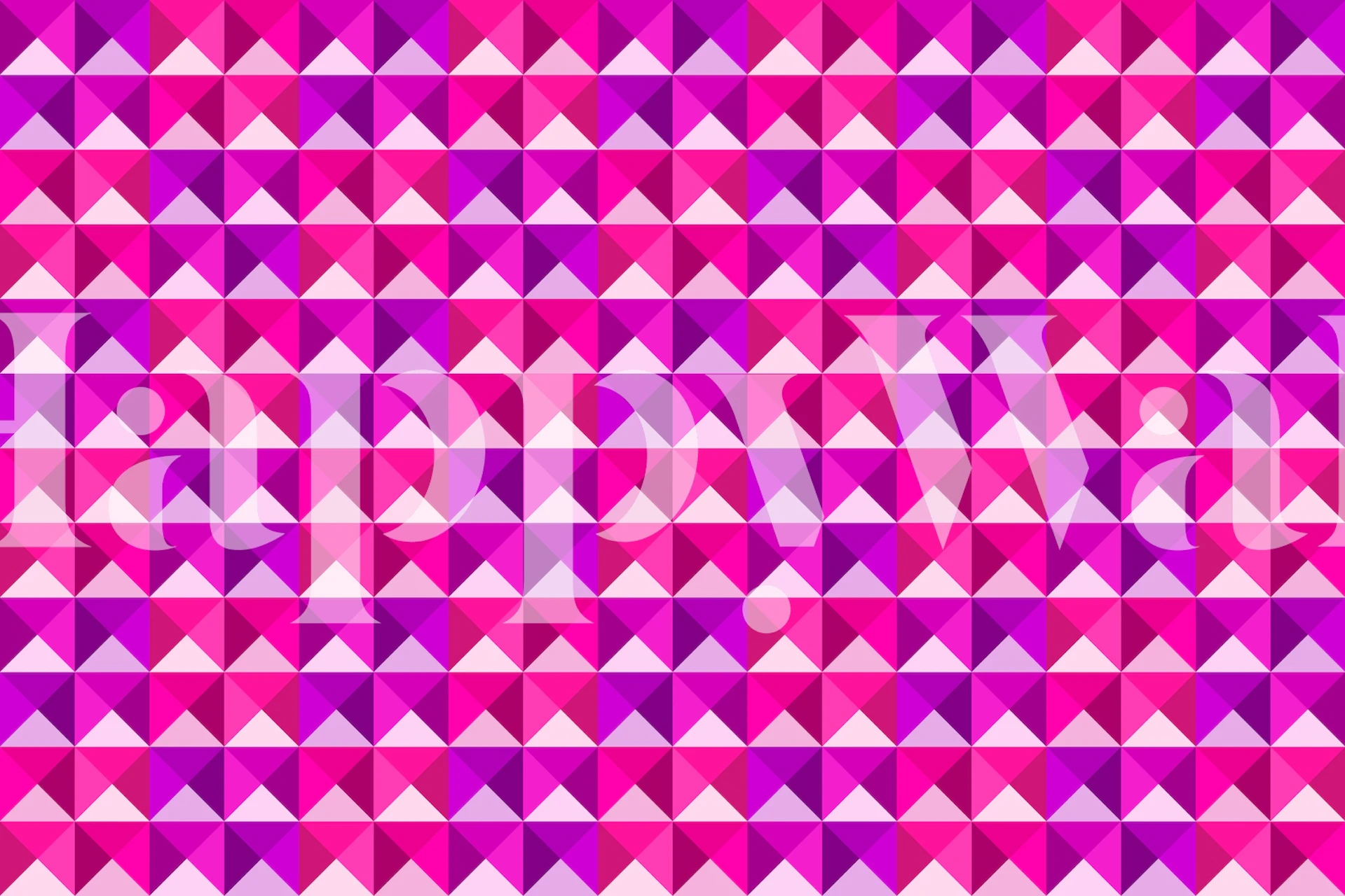 Colorful triangles wallpaper in a room