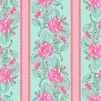 Grandmillennial roses pink mint wallpaper