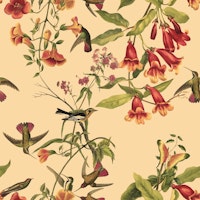 Vintage Floral Bird Dance tapet