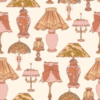Powder pink shabby chic lamps ταπετσαρία