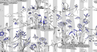 Whimsical Jungel Party light gray lavender blue ταπετσαρία