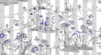 Whimsical Jungel Party light gray lavender blue - L ταπετσαρία