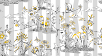 Whimsical Jungel Party light gray lemon yellow - S ταπετσαρία