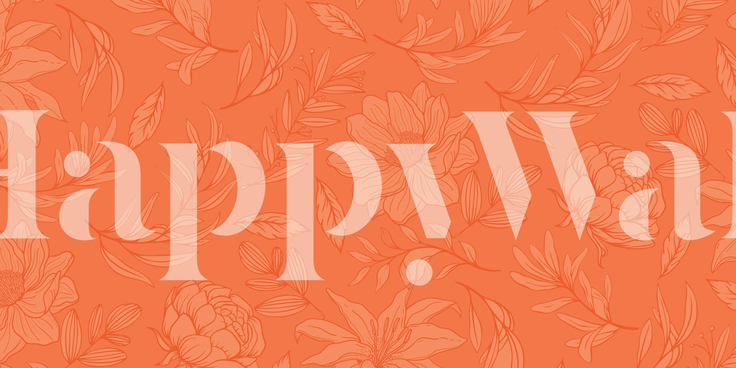 Spring nature orange floral wallpaper design