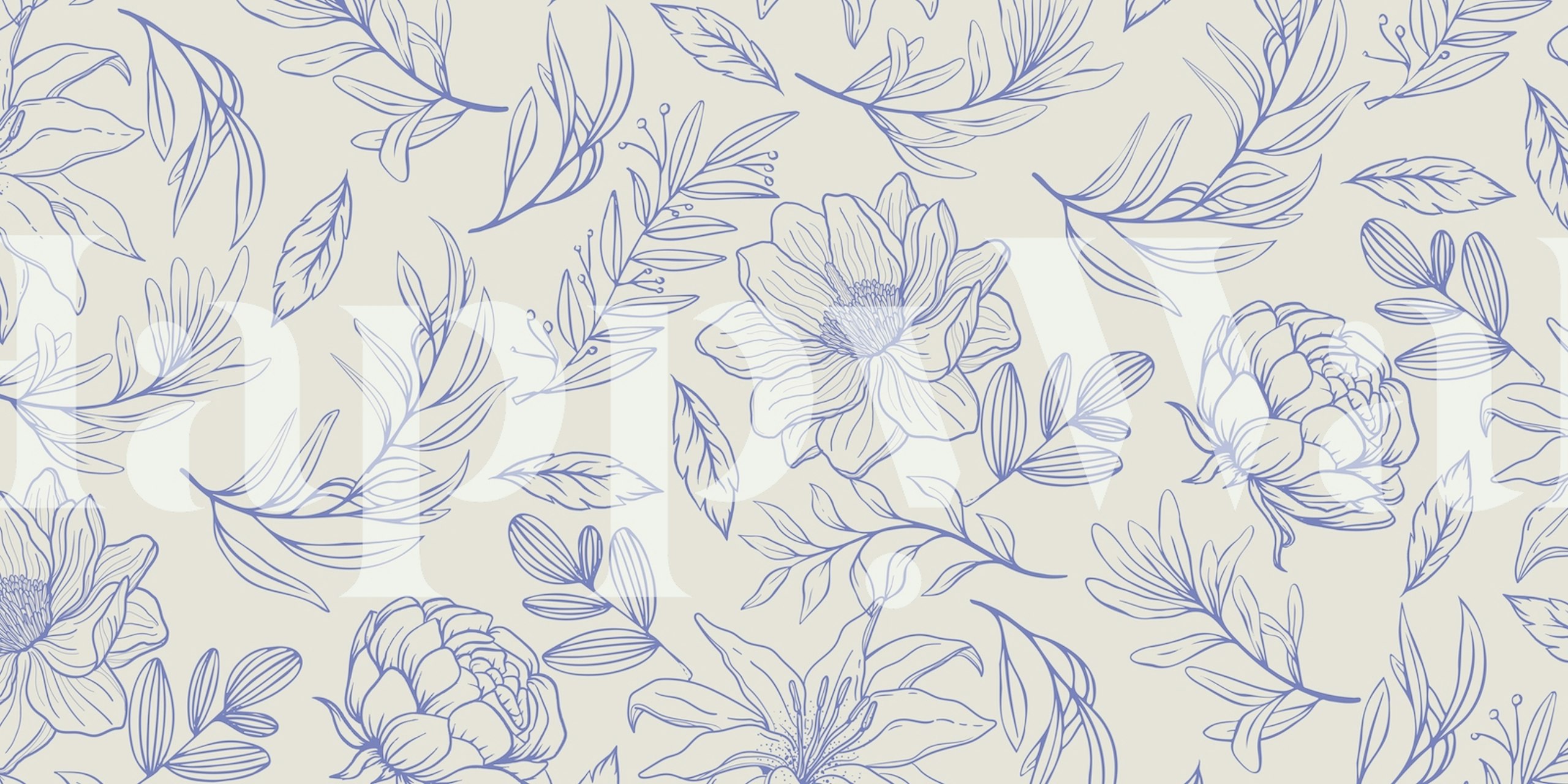 Spring Nature Blue Květinová Tapeta V Místnosti