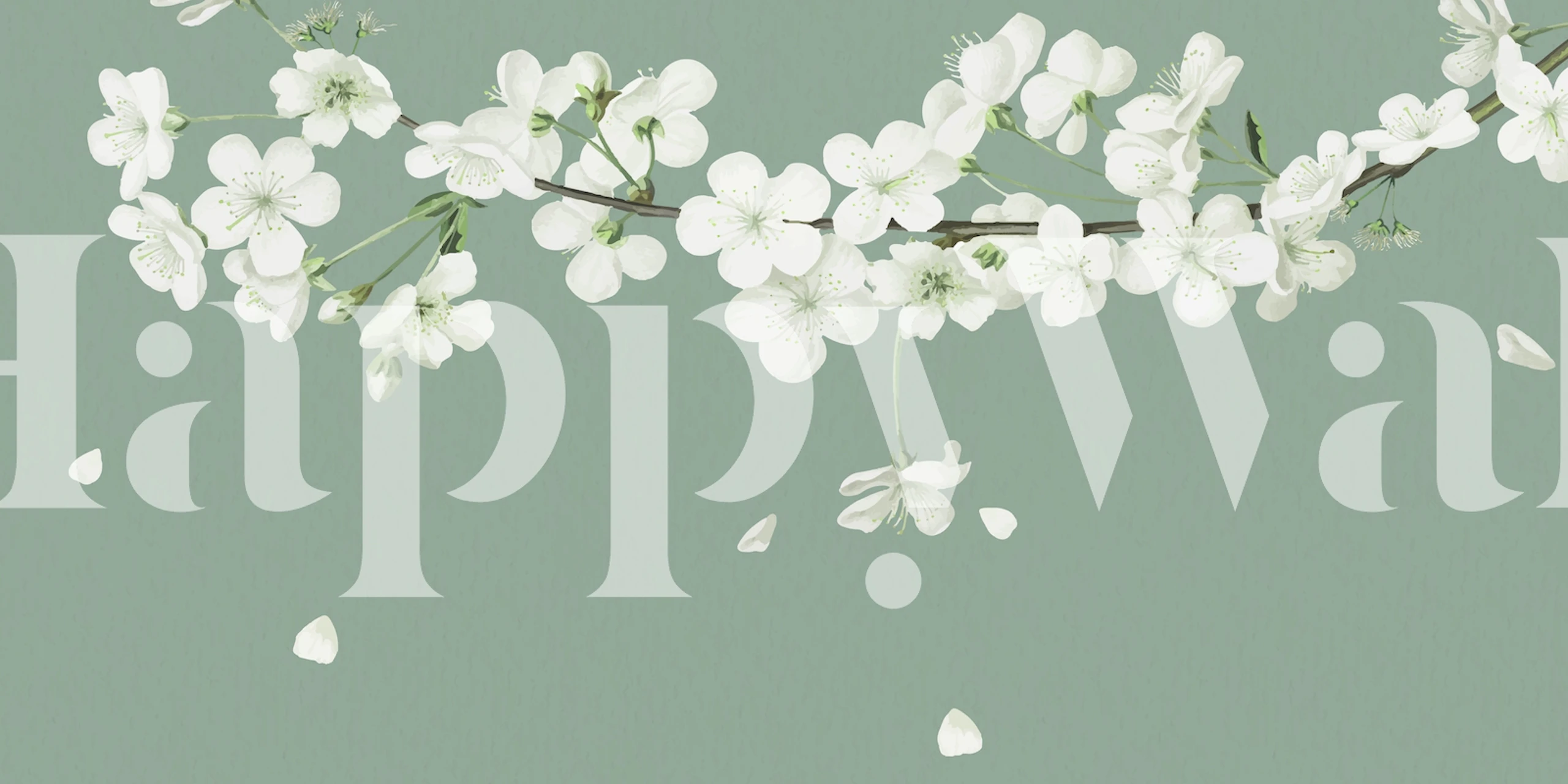 Flowers Spring Green wallpaper in a room