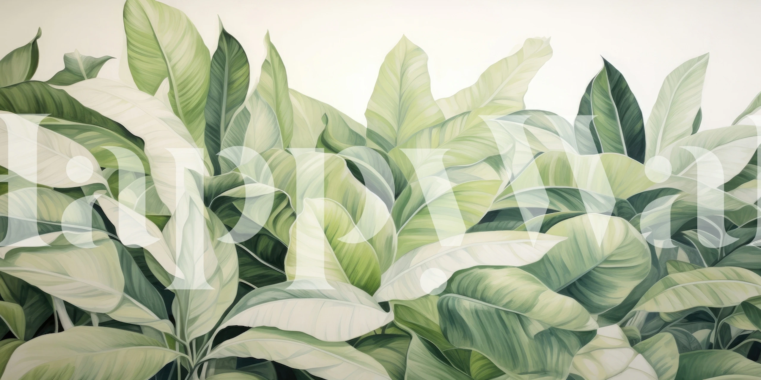 Tropical foliage wallpaper in interior setting