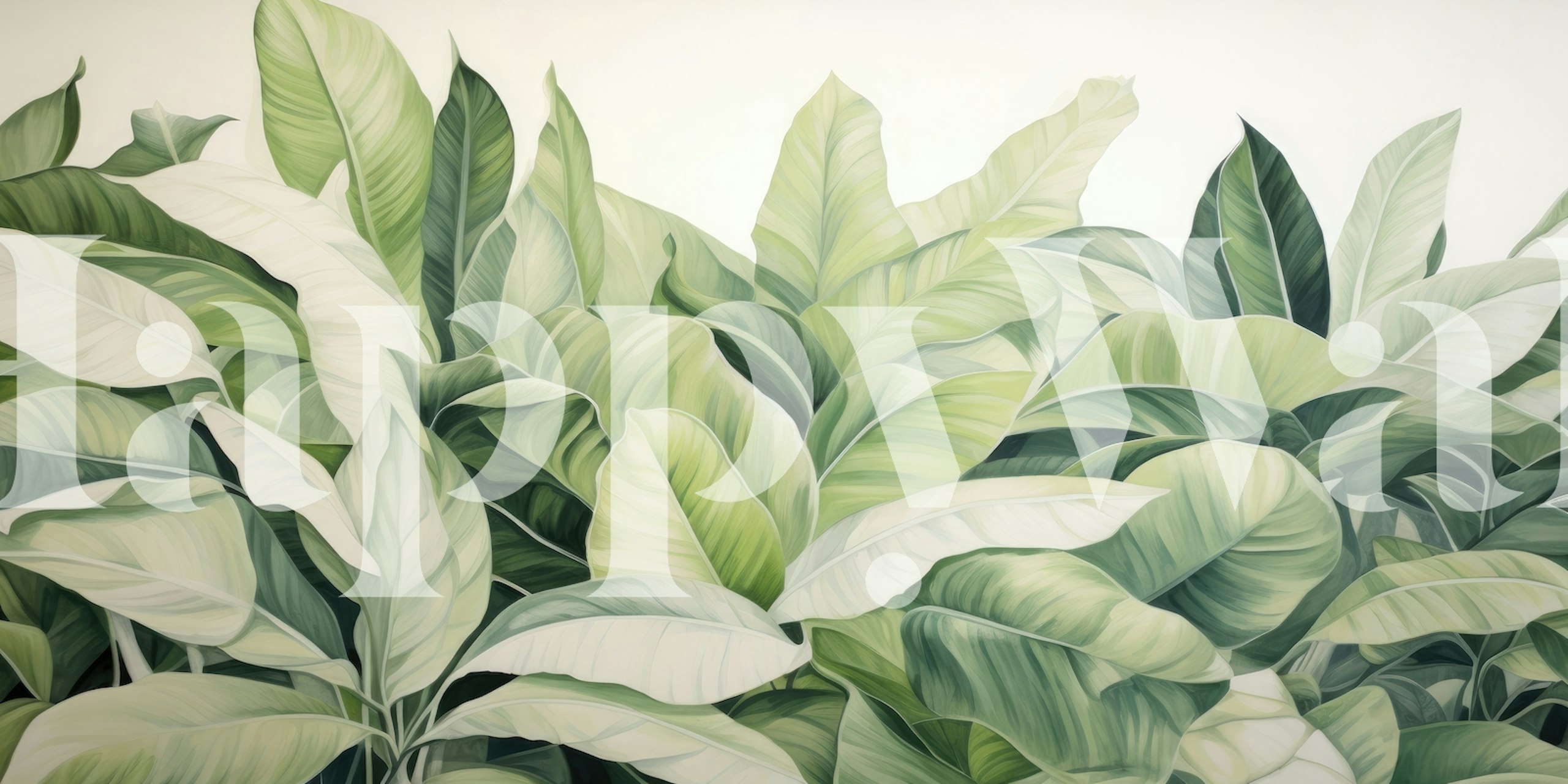 Tropical foliage wallpaper in interior setting