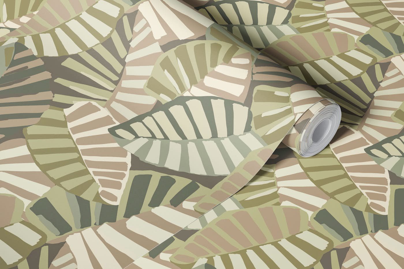 FOLIAGE PATTERN IN LIGHT GREEN wallpaper roll