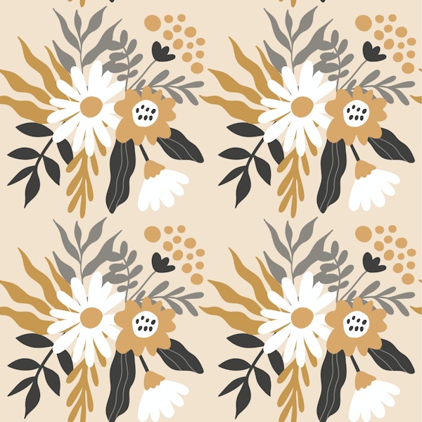 Mid century autumn flowers 03