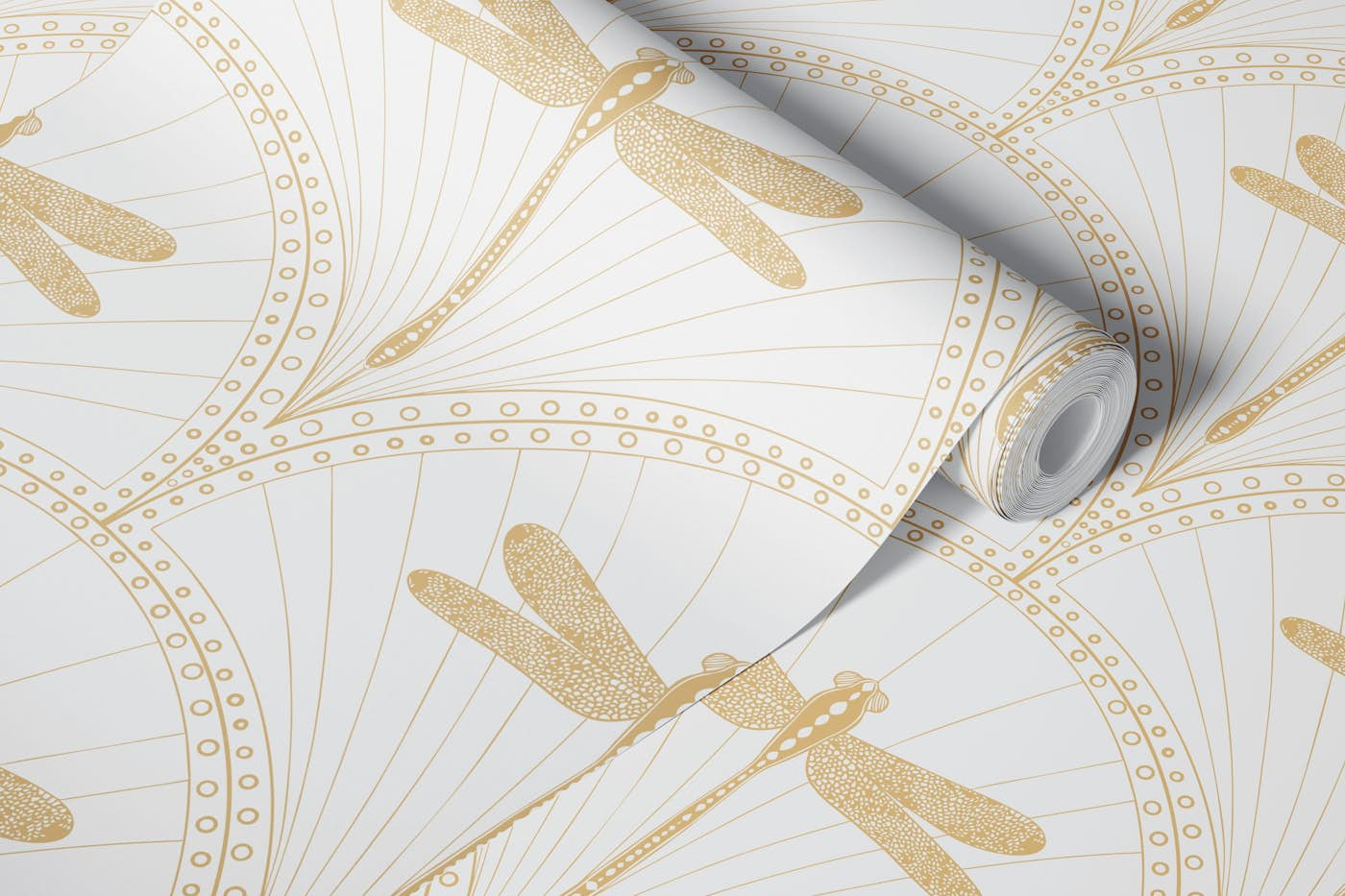 Glam Dragonfly Gold wallpaper roll