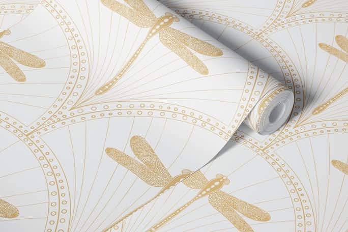 Glam Dragonfly Goldwallpaper roll