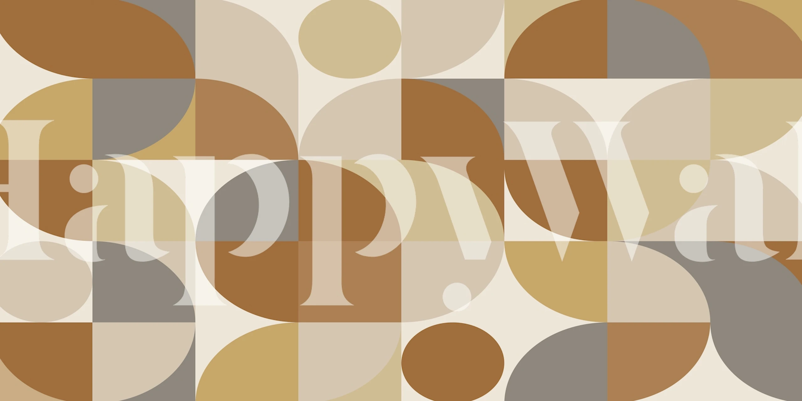 Geometric shapes in shades of brown, beige, and gray wallpaper