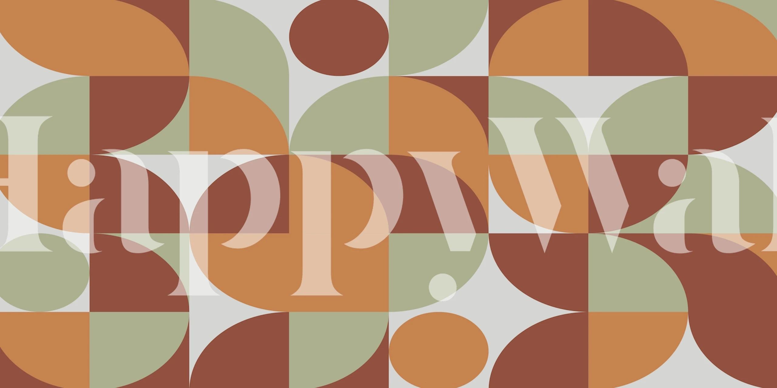 Papier peint géométrique moderne du milieu du siècle dans des tons orange et terre