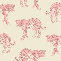 Pink panther on beige tapete
