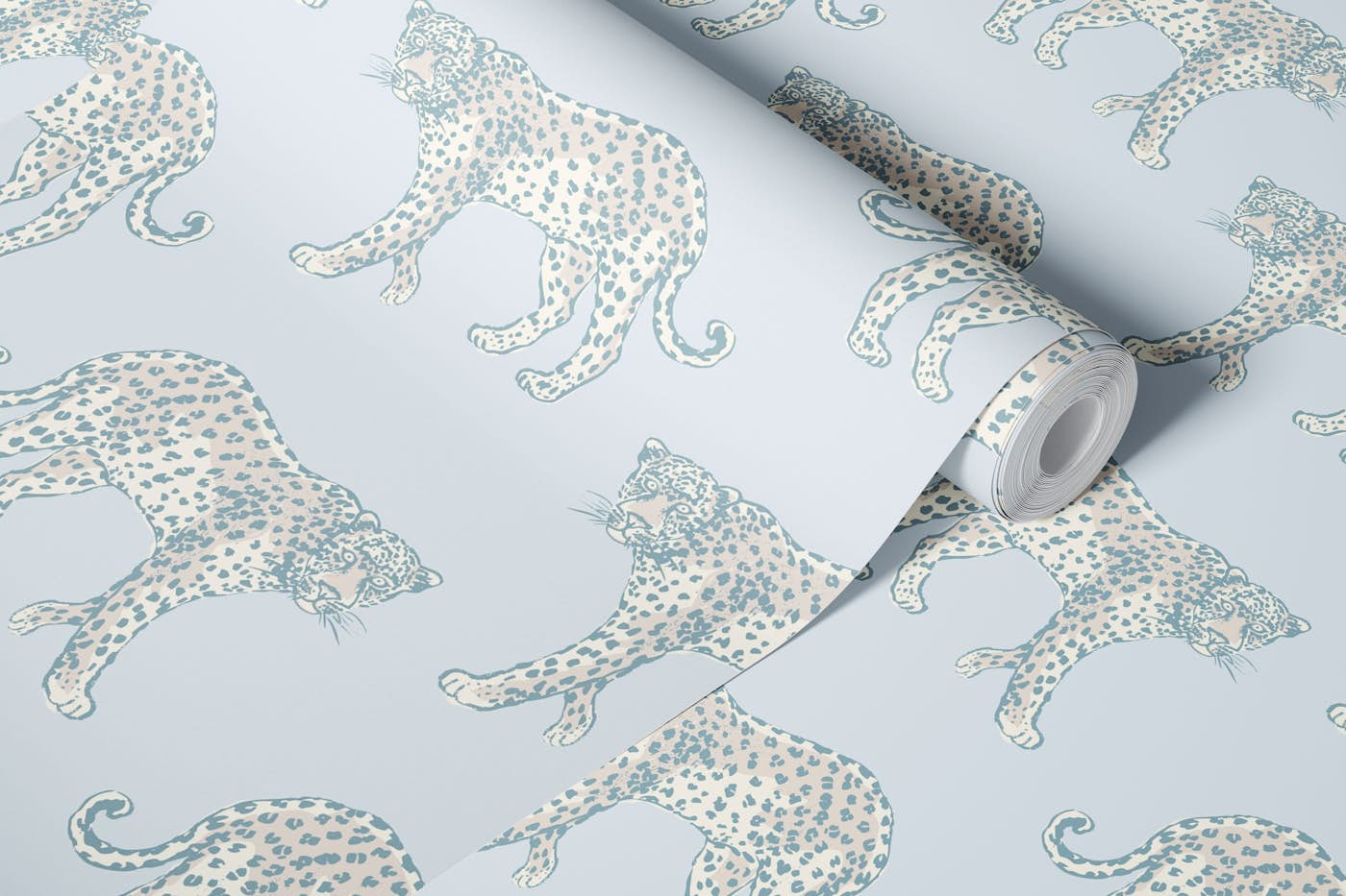 Leopard Neutral Shades of Gray wallpaper roll