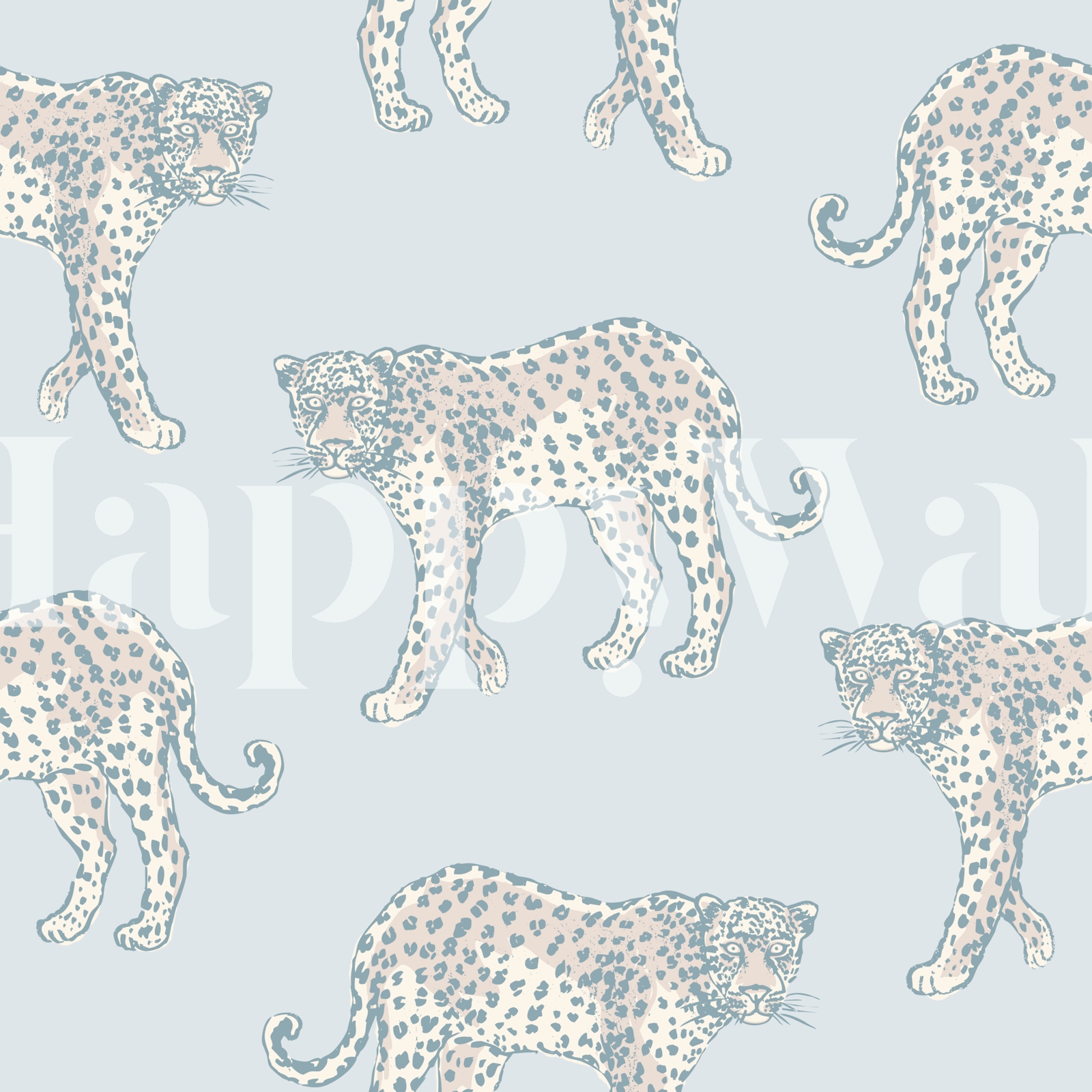 Leopard in Neutral Shades of Gray Wallpaper Buy Online at Happywall