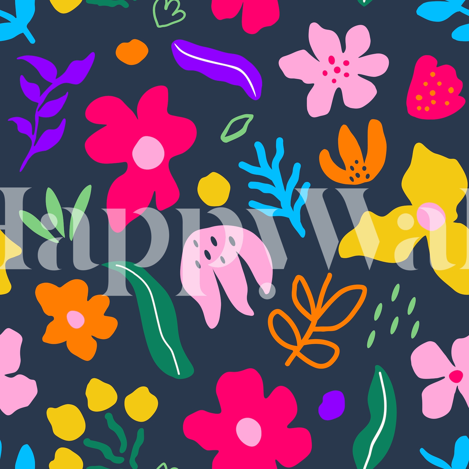 Colorful Abstract Floral Wallpaper - happywall.com