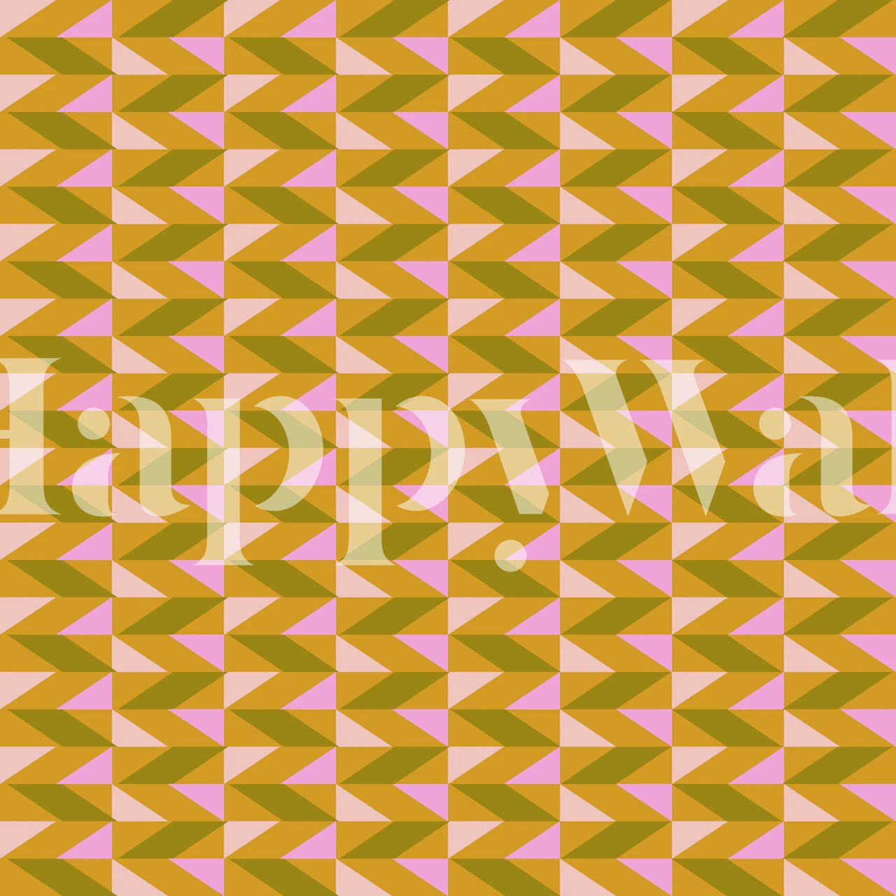 Geometric shapes in mustard and pink colors wallpaper