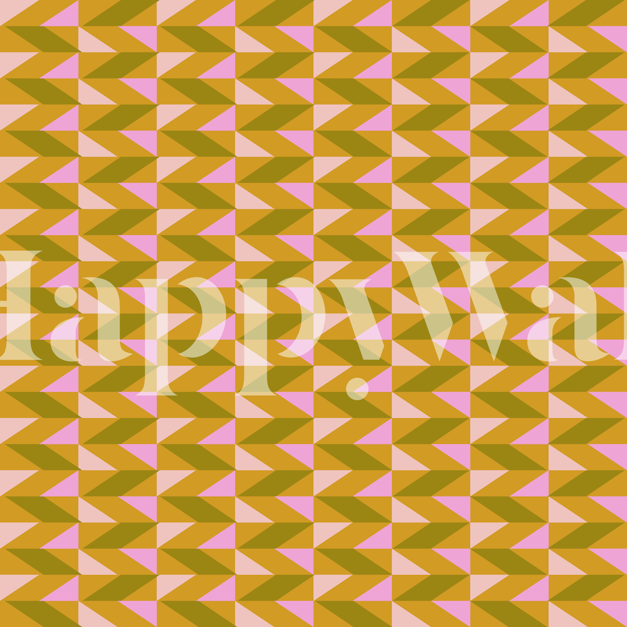 Fototapeta s hořčicí a růžovým geometrickým trojúhelníkem