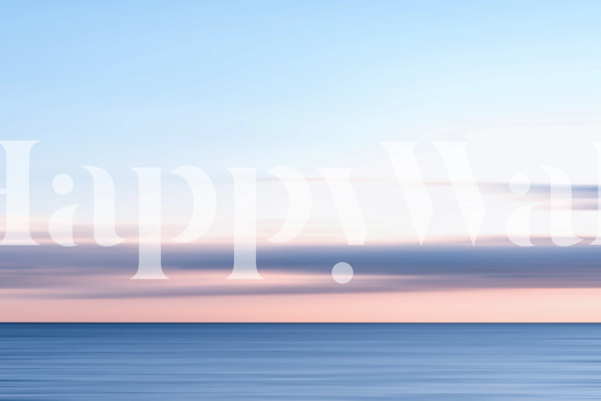 Ocean horizon with soft blue and pink gradients wallpaper