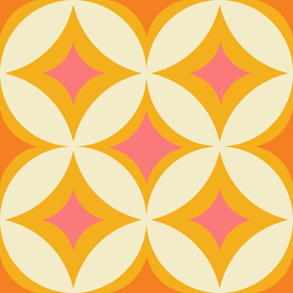 Retro Tiles Dot Pink Pattern