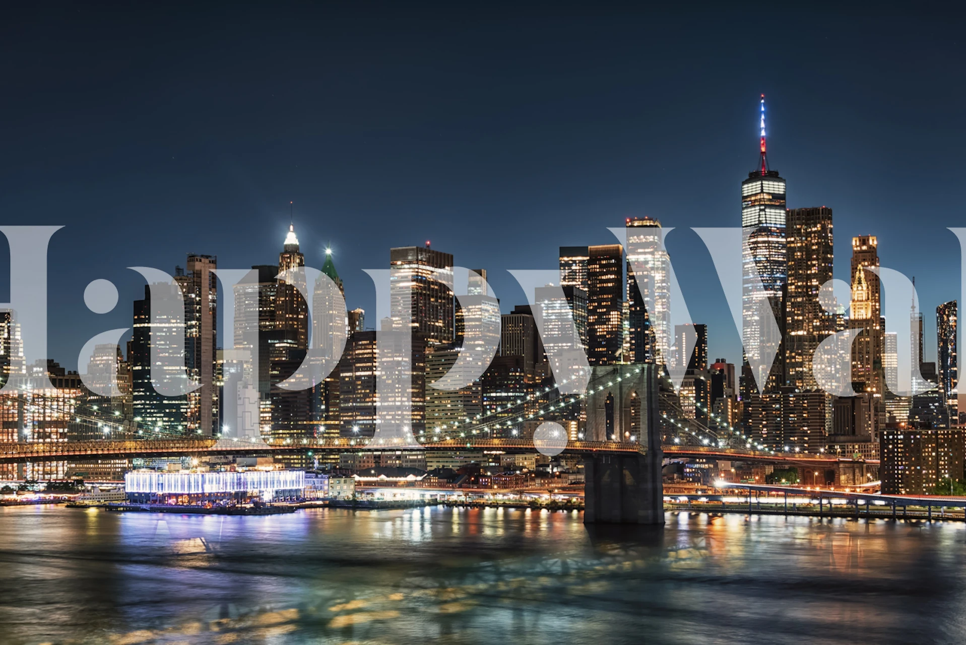 Papel tapiz Manhattan Twilight en un entorno de habitación