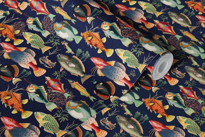 Unveiling the Enigmatic Oceania Pattern: A Deep Dive into Dark Navy Secrets of Louis Renardwallpaper roll