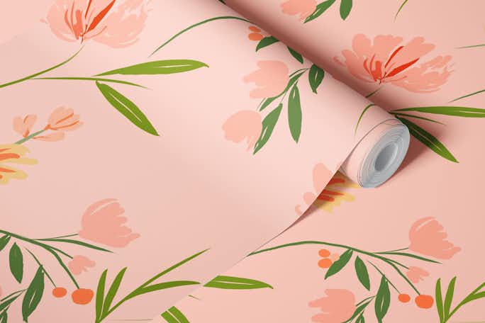 Peachy Dreamwallpaper roll