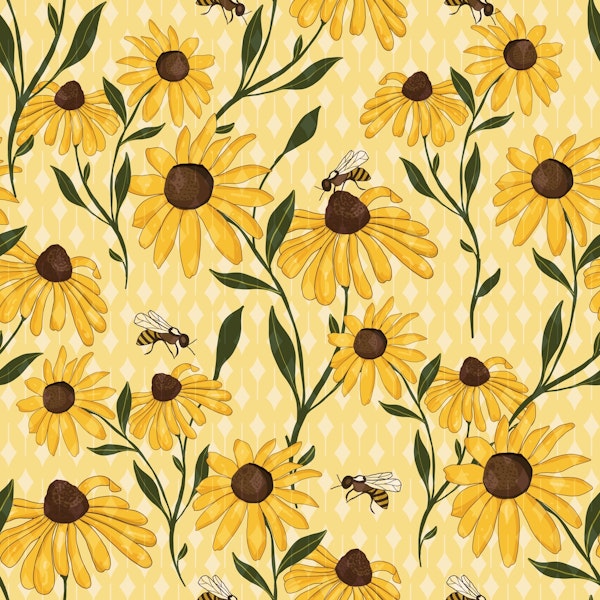 Black eyed Susan and honey bee
