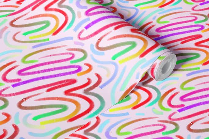 Colorful Squiggleswallpaper roll
