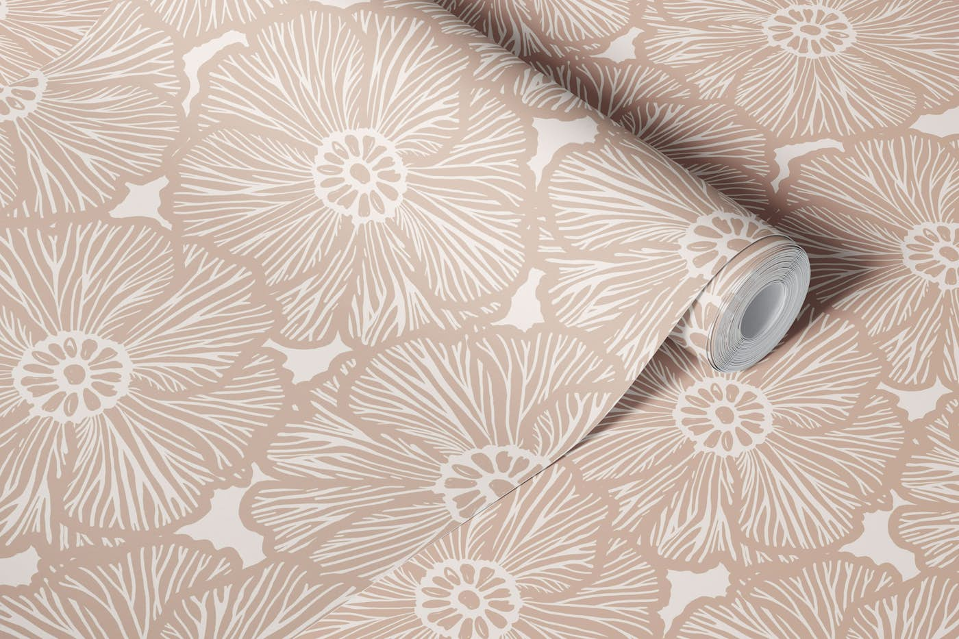 Zebra Flower - Warm Neutral 2 wallpaper roll