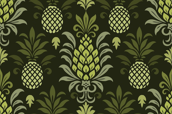 Modern Monochrome Pineapple Chic Green