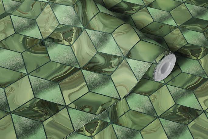 Cubics Modern 3D Marble Foil Geometry Patternwallpaper roll