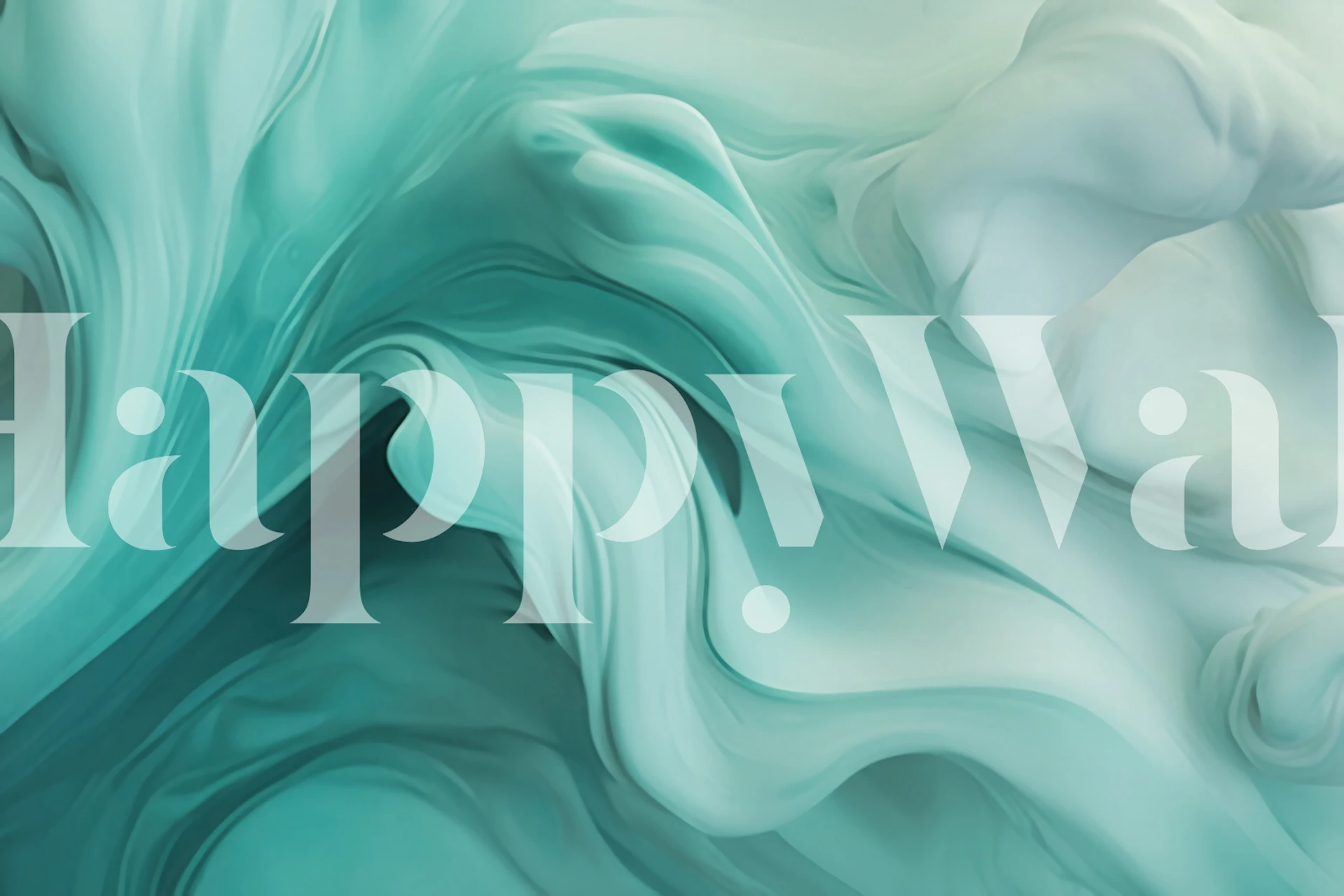 Pastel mint turquoise fluid abstract wallpaper