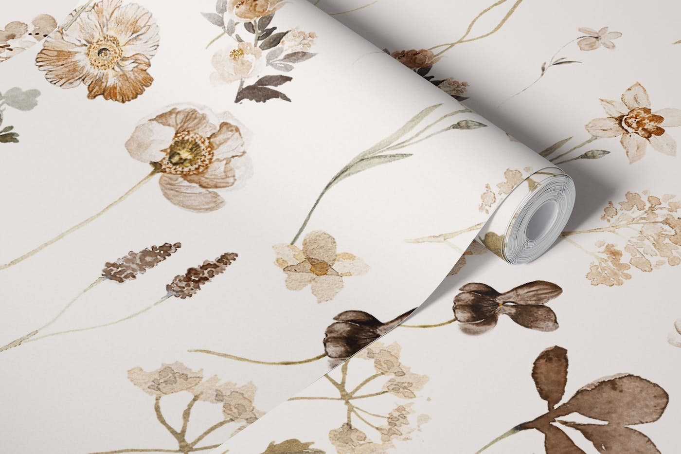 COTTAGE WILDFLOWERS CREME wallpaper roll