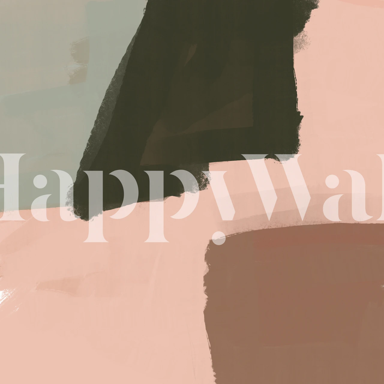 Peinture murale abstraite 03 avec des tons sourds et des coups de pinceau