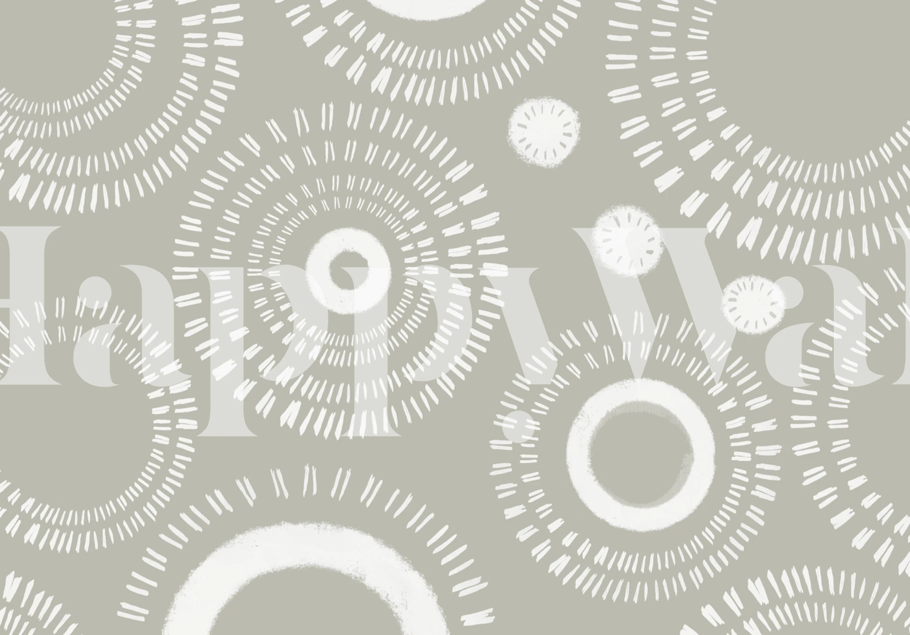 Boho-inspired wall mural with mandala patterns in neutral tones