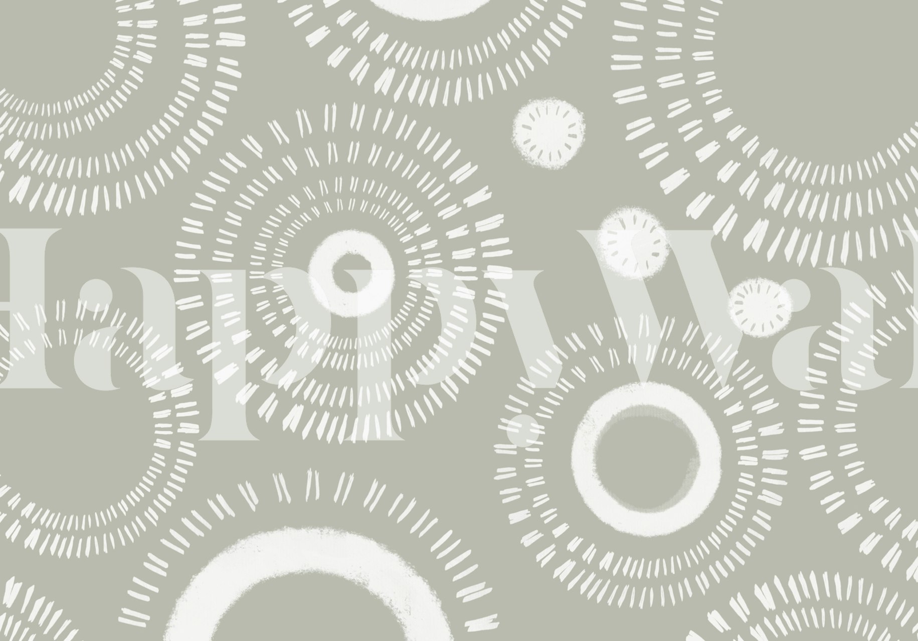 Boho-inspired wall mural with mandala patterns in neutral tones